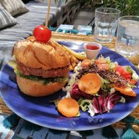 Vegan burger at Grow Café in Tarifa