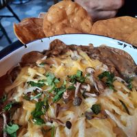 Mushroom, chilli and cheese melt with tostadas at Ojo Rojo in Bournemouth