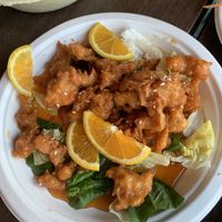 Orange “chicken"  at Thai Vegan in Beverly Hills