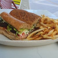 Vegan falafel sandwich (fries included) at Cafe Club in Hollywood