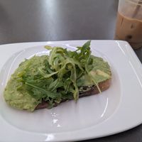 Avocado toast and almond latte at Cafe Club in Hollywood