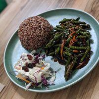 Green beans lunch special at Vegera in Moonah