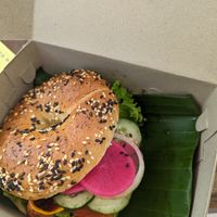 Salmon bagel at Dharma Coffee & Juice in Ubud