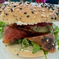 “Salmon” bagel  at Dharma Coffee & Juice in Ubud