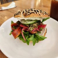Salmon bagel at Dharma Coffee & Juice in Ubud