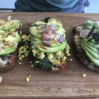 Avo trio- shrooms, tofu, wasabi  at Dharma Coffee & Juice in Ubud