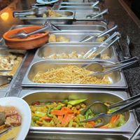 The hot and cold buffet. at Loving Hut in Malaga