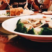 Broccoli, lotus root, huai shan & goji at Tien Xiangh Vegetarian in Skudai