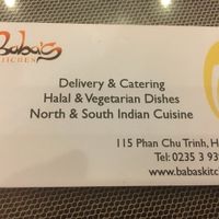 Restaurant card at Baba's Kitchen in Ho Chi Minh City