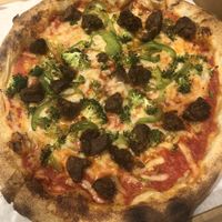Vegan cheese & vegan spicy meatballs  at Pizza Rox in Boynton Beach