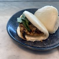 Eggplant mushroom bao  at LHR - Wagamama - T5 in West London