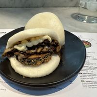 🍆 & 🍄‍🟫 bao buns  at LHR - Wagamama - T5 in West London