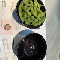 Salted edamamee  at LHR - Wagamama - T5 in West London