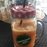 Bespoke cold pressed juice to meet our health needs! Best start to the day! at Back2Nature Vegan Cafe in Brighton