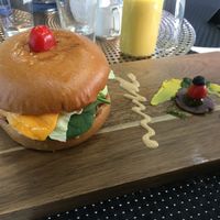 Burger at Back2Nature Vegan Cafe in Brighton