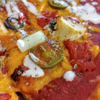 Hawaiian pizza at Back2Nature Vegan Cafe in Brighton