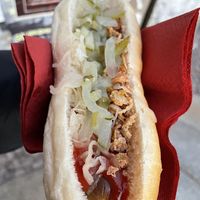 Seitan Hot-Dog  at Lazy Dog in Leipzig