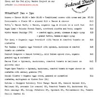 Current brekkie menu   at Fedeli Cafe in Wanaka