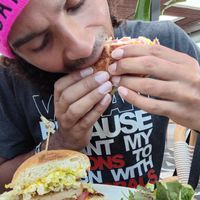 Eating my Crispy Chick'n ("meaty" brand) after leaving the HHAS March 2025 MSC Seascape Cruise. at PLANTA in Miami Beach