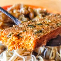 Texture of the otah stick at Su Zhi Yuan 素之缘 in Central Singapore