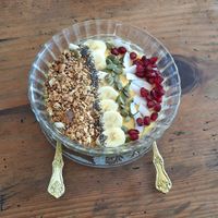 Mango Smoothie Bowl at Ayurvedico Cafe in Pokhara