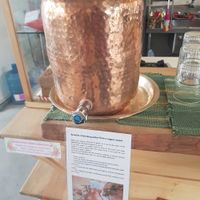 Water from copper vessel at Ayurvedico Cafe in Pokhara