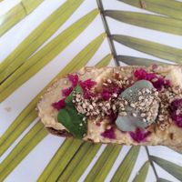 Hummus gluten free bread at Ayurvedico Cafe in Pokhara