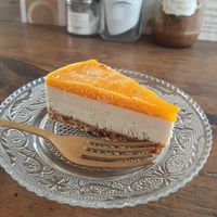 Half a mango raw cake at Ayurvedico Cafe in Pokhara