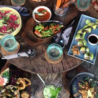 Vegan sushi, sweet potato fries, pizza, etc at Zest Ubud in Ubud
