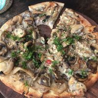 Vegan mushroom pizza at Zest Ubud in Ubud
