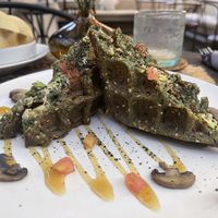 Seaweed waffles   at Zest Ubud in Ubud