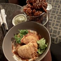 Jackfruit empanadas and cauli wings  at Zest Ubud in Ubud