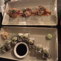 Sushi and four ‘cheese’ bits with gravy   at Zest Ubud in Ubud