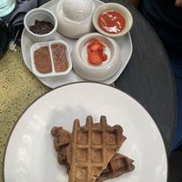 Strawberry and Cream Waffles  at Zest Ubud in Ubud