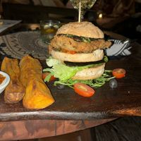 Triple stack (GF bun, this would normally be. Sandwich)  at Zest Ubud in Ubud