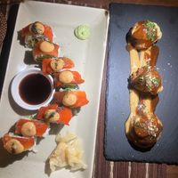 Sushi and cheese balls   at Zest Ubud in Ubud