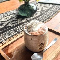 Cacao Ceremony Single Serve with Whipped Coconut Cream.  at Zest Ubud in Ubud