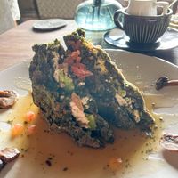 Savoury Seaweed Waffles - With tree nut ‘camembert’, avocado, sweet chilli, shiitake mushroom and toasted sesame at Zest Ubud in Ubud