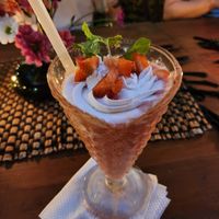 Strawberry mylkshake at Zest Ubud in Ubud