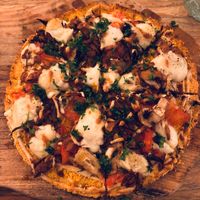 Jackfruit Pizza, finished this whole thing. Super filling and very delicious!! at Zest Ubud in Ubud