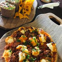 Jack fruit in two ways: wrap & pizza at Zest Ubud in Ubud