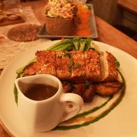 The high priestess. Really good if you don't really know tempeh. In the background wrap mini cowboy: just amazing!! at Zest Ubud in Ubud