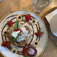 Vegan pancakes  at Preach Cafe in Bondi Beach