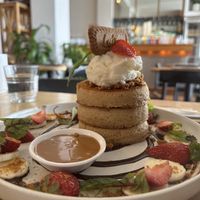Vegan lotus pancakes   at Preach Cafe in Bondi Beach