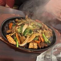 Sizzling plate   at Noble Vegetarian in Sacramento