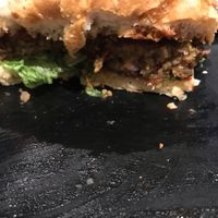 What’s left of my yumm Vegan burger at Stonewalls in Hamilton