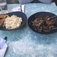 Vegan mac and cheese & poutine  at Stonewalls in Hamilton