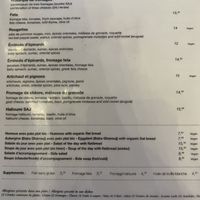 Savory part of menu (clearly marked vegan to the right)  at SAJ in Nice