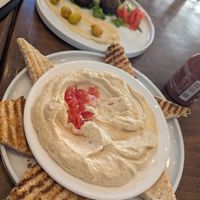 Falafel and hummus at Cinema Cafe in Fes