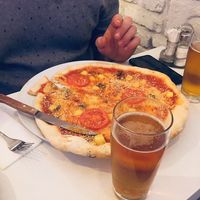 Delicious 4 cheese pizza 😋  at Veganeria in Budapest